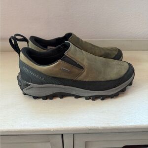 Merrell Men's Olive waterproof Slip-On, Hiking Shoes